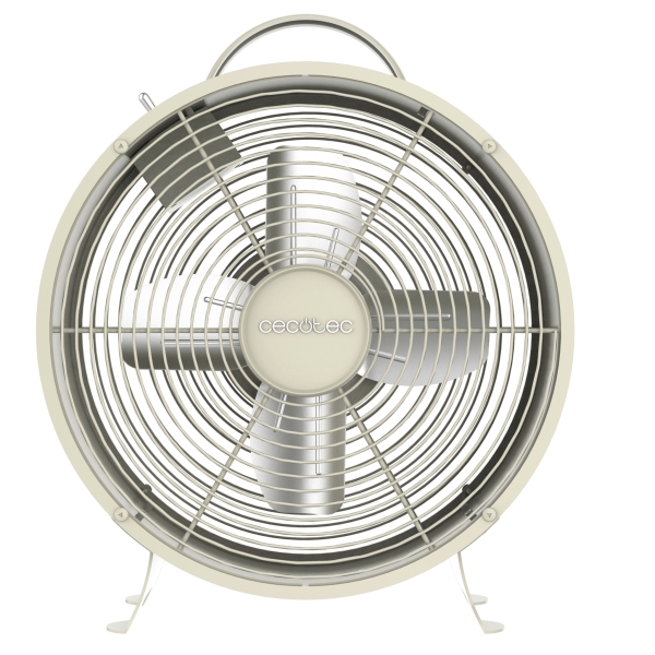 Cecotec EnergySilence 400 RetroDesk Ventilador de Sobremesa con 4 Aspas - 25W - Diametro de 20cm - 2 Velocidades - Elegante y Minimalista - Uso Sencillo e Intuitivo - Rejilla Protectora - Co