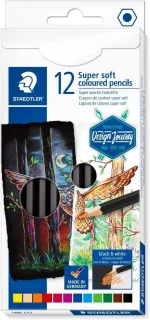 Staedtler Super Soft 149C Pack de 12 Lapices de Colores - Mina Extra Suave - Colores Surtidos