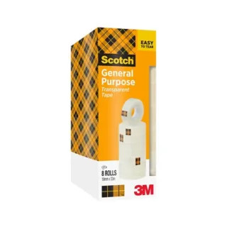 Scotch 508 Pack de 8 Cintas Adhesivas 19mm x 33m - Transparente