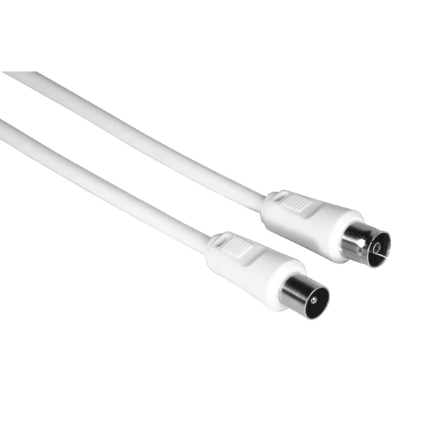 Hama Cable Coaxial de Antena Macho/Hembra - Longitud 5m - Apantallamiento 75dB - Impedancia 75Ohm - Color Blanco