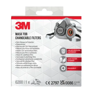 3M Mascarilla para Filtros Intercambiables 6200BC1 - Color Gris