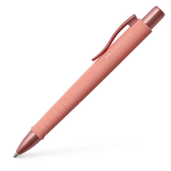 Faber-Castell Poly Ball Urban Limited Edition Boligrafo Retractil XB - Forma Triangular Ergonomica - Suave al Tacto - Color Coral · Pack de 5 uds.