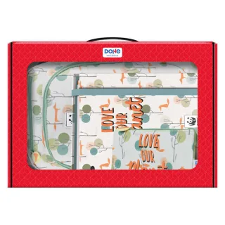 Dohe Pack Mochila, Carpeta y Portatodo WWF - Maletin Regalo 365x515x105mm - Carpeta A4 Recambio, Mochila 3 Compartimentos Grande - Portatodo Triple