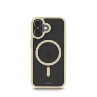 Hama Frame Protect Funda para iPhone 17 - Antideslizante - Magnetico - Policarbonato y Poliuretano Termoplastico - Bordes Elevados - Color Beige