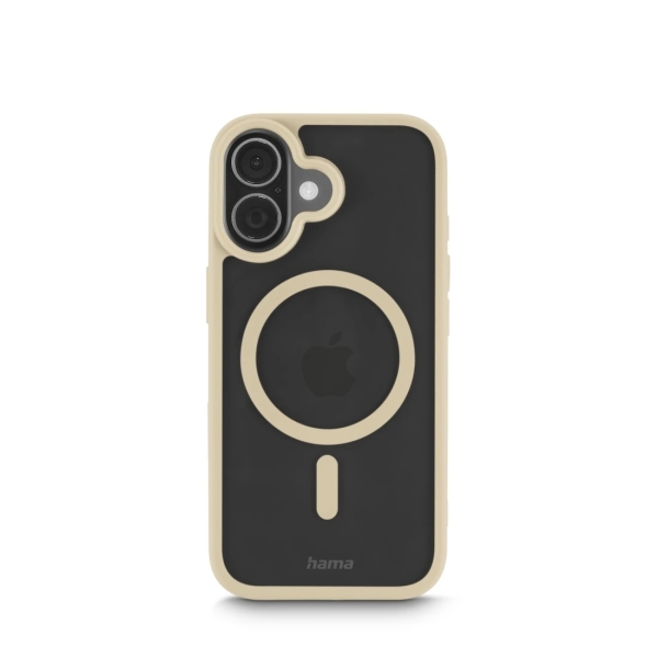 Hama Frame Protect Funda para iPhone 17 - Antideslizante - Magnetico - Policarbonato y Poliuretano Termoplastico - Bordes Elevados - Color Beige
