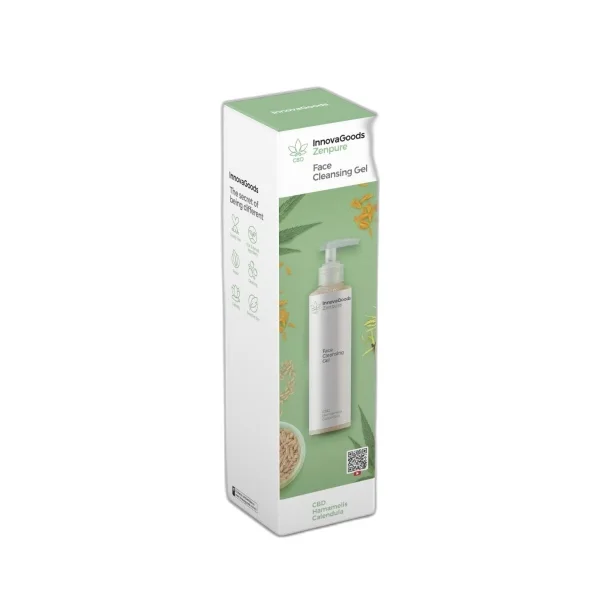 Innovagoods Zenpure Gel Limpiador Facial con CBD - Contenido 200ml - Vegano - Uso Diario - Dermatologicamente Probado - No Testado en Animales