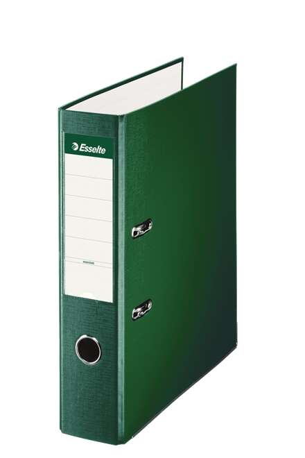 Esselte Archivador de Palanca - Formato A4 - Lomo 75mm - Capacidad para 500 Hojas - Color Verde