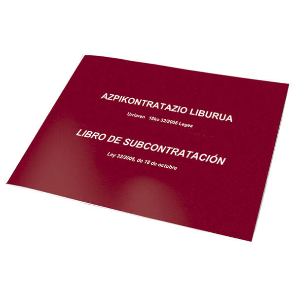Dohe Libros de Subcontratacion Din A4 Apaisado Euskera/Castellano - 10 Hojas Numeradas - Hojas Autocopiativas · Pack de 10 uds.