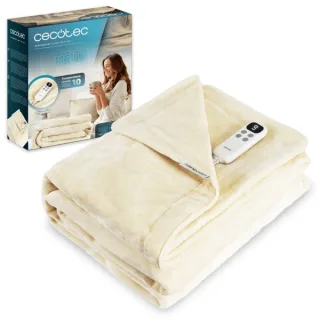 Cecotec HeatConfort Calma Manta Electrica - 115W - Apagado Automatico - 10 Niveles de Calor - Control LCD Extraible - Lavable a Maquina - Seguridad contra Sobrecalentamiento - 180x130cm - Co