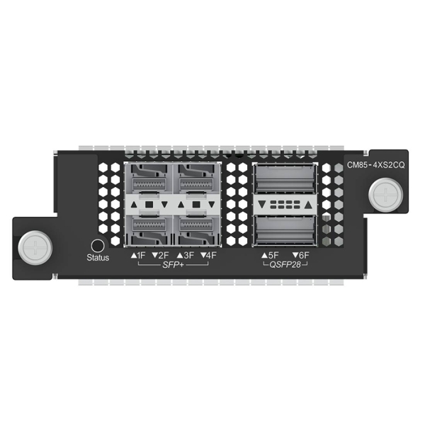 Ruijie CM85-4XS2CQ Tarjeta Switch de Expansion - 4x SFP+ hasta 10Gbps - 2x QSFP28 hasta 100Gbps - Color Negro