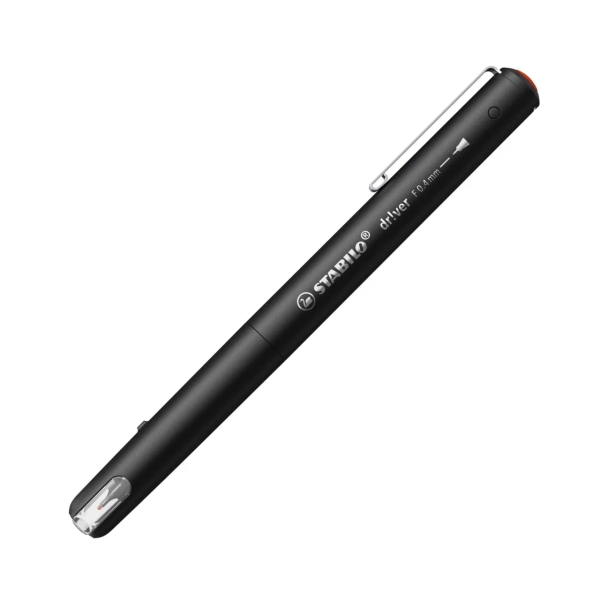 Stabilo Dr!ver Rotulador de Punta Fina 0.4mm - Tinta a Prueba de Manchas, Inodora y con Base al Agua - Fabricado con 94% de Bioplastico - Color Rojo · Pack de 5 uds.