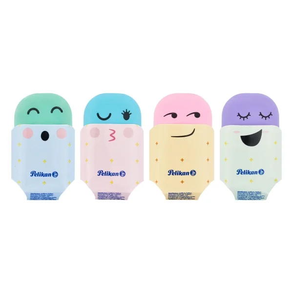 Pelikan Squeezy You Goma de Borrar - Dibujos Impresos - sin PVC ni Ftalatos - Colores Surtidos · Pack de 20 uds.