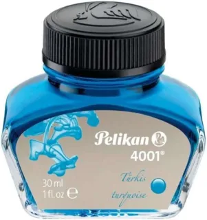 Pelikan Tinta 4001 No.78 - Frasco 30 ml - Asegura el Perfecto Funcionamiento de la Estilografica - Color Turquesa