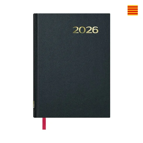 Dohe Sintex Agenda Anual en Catalan - Dia Pagina - Viernes, Sabado y Domingo misma Pagina - Tamaño 14x20cm - Color Negro