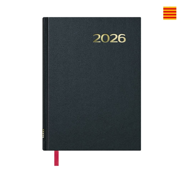 Dohe Sintex Agenda Anual en Catalan - Dia Pagina - Viernes, Sabado y Domingo misma Pagina - Tamaño 14x20cm - Color Negro