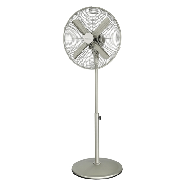 Cecotec EnergySilence 610 Steelstyle Ventilador de Pie con 4 Aspas - 50W - Diametro de 40cm - 3 Velocidades - Oscilacion Automatica - Altura Ajustable - Seguridad Garantizada - Acero Inoxida