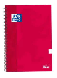Oxford School Classic Cuaderno Espiral Tapa Extradura Write&Erase - Folio 4x4 con Margen - 80 Hojas - Color Rojo · Pack de 5 uds.