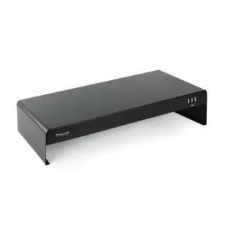 Tooq Soporte elevador monitor/portátil 3xUSB negro