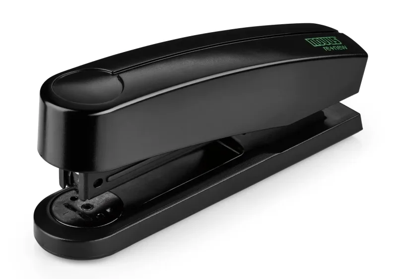 Novus B2 re+new Grapadora de Sobremesa - Fabricada con Plastico Reciclado - Hasta 25 Hojas - Grapado Abierto, Cerrado y Clavado - Incluye 200 Grapas - Color Negro