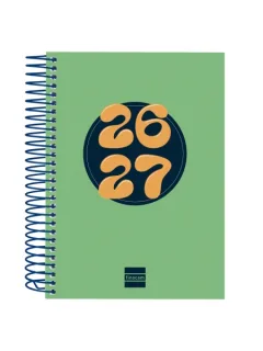 Finocam Cool Agenda Escolar 26/27 en Catalan - 1 Dia por Pagina - Formato 8º - 120x164mm - Tapas de Carton Forrado - Papel de 80g/m2 - Espiral Metalica - Esquinas Microperforadas - Color Ver