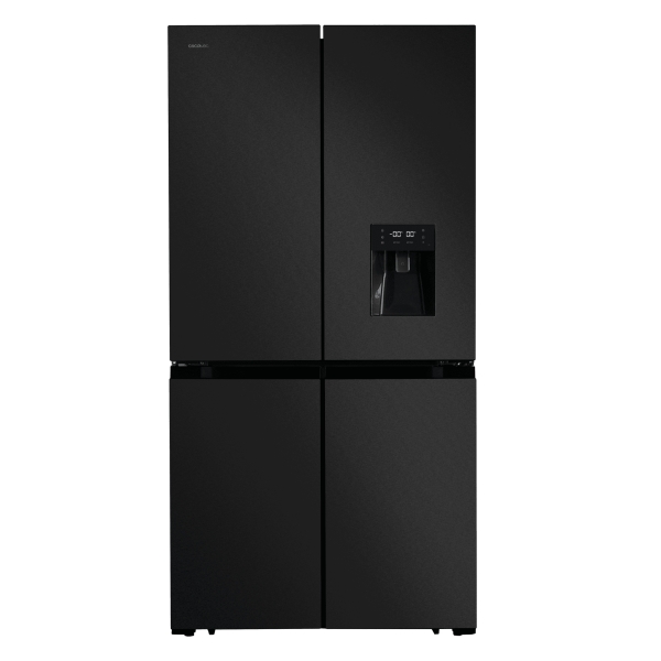 Cecotec Bolero CoolMarket 4D 564 Dark E Frigorifico Americano 4 Puertas - 564L - Total Nofrost - Dispensador de Agua - Congelacion Ultrarapida - Frio Envolvente - Clase E - 183x91cm - Color
