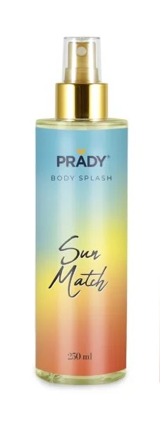 Prady Body Splash Sun Match - Frasco de 250 ml - Spray Pulverizador