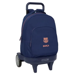 Safta F.C.Barcelona 2ª Equipacion Mochila con Carro - Ruedas Antivibracion - Bolsillo Frontal - Portabotellas - Asa Acolchada - Tarjeta ID - Mochila Extraible - 33L - 330x220x450mm - Color A