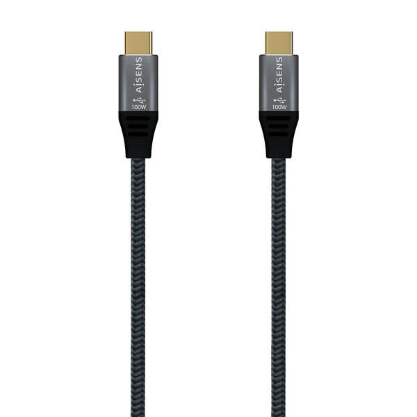 Aisens Cable USB 3.2 GEN2x2 Aluminio 20GBPS 5A 100W E-MARK - TIPOUSB-C/M-USB-C/M - 2.0M - Color Gris