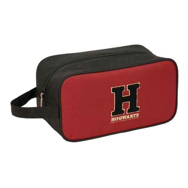 Safta Harry Potter Hogwarts Zapatillero Mediano - Capacidad 6L - Asa de Mano Lateral - 29x15x14cm - Color Negro y Rojo