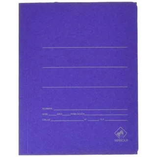 Mariola Carpeta de Carton con Bolsa Folio 500gr/m2 - Medidas 34x25x1cm - Cierre con Goma Elastica - Color Azul Mate · Pack de 20 uds.