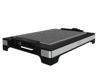 Cecotec Tasty and Grill 2000 Inox LineStone Plancha Electrica - 2000W - Acabados en Acero Inoxidable - Antiadherente - Termostato - Apto Lavavajillas - Bandeja Recogegrasas - 37.5x24.5cm - C