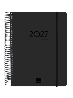 Finocam Ikon Agenda de Espiral Internacional - 16 Meses - 1 Dia por Pagina - Formato E10 - 155x212mm - Tapas de Polipropileno - Papel de 70g/m2 - Goma Elastica - Adhesivos Tematicos - Color