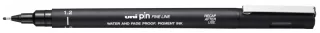 Uni-ball PIN12-200(S) Rotulador Calibrado - Punta Poliacetal 1.2mm - Ancho de Trazo 1.2mm - Tinta Pigmentada Resistente al Agua y Luz - Color Negro · Pack de 12 uds.
