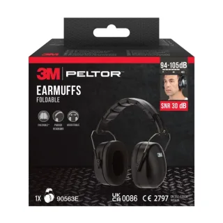 3M Orejeras Auditivas - SNR 30dB - Diadema Plegable - Ajustable - Color Negro