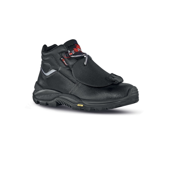 Upower Depp RS L Calzado de Seguridad Altos - Talla 38 - Empeine Piel Grana Mina Hidrofugo, Puntal Composite, Proteccion Metatarsiana, Antiperforacion, Antideslizante, Suela PU/VIBRAM, Clase