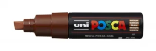 Posca PC-8K Marcador de Pintura - Punta Biselada Acrilica 8mm - Tinta Base al Agua - Resistente a la Luz - No Permanente - Color Marrón · Pack de 6 uds.