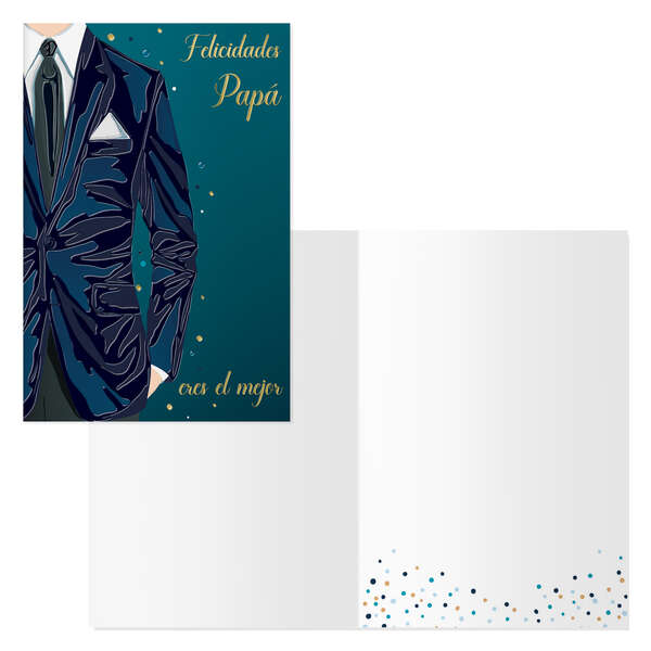 Dohe Pack de 6 Tarjetas de Felicitacion Dia del Padre - 11.5x17cm - Impresion a Todo Color - Estampaciones con Pelicula de Color - Estampacion en Seco - Papel Offset Blanco de 300gr - Incluy