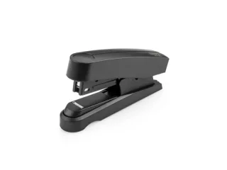 Novus B10FC re+new Grapadora de Sobremesa - Fabricada con 95% de Plastico Reciclado - Hasta 20 Hojas - Grapado Plano y Clavado - Incluye 200 Grapas - Color Negro