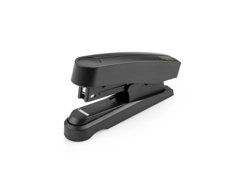 Novus B10FC re+new Grapadora de Sobremesa - Fabricada con 95% de Plastico Reciclado - Hasta 20 Hojas - Grapado Plano y Clavado - Incluye 200 Grapas - Color Negro