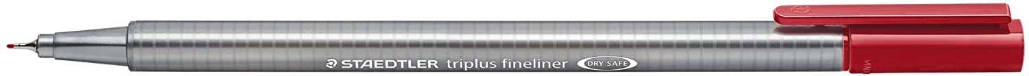 Staedtler Triplus Fineliner 334 Rotulador de Punta Fina - Trazo de 0.3mm - Tinta Base de Agua - Color Carmin Oscuro · Pack de 10 uds.