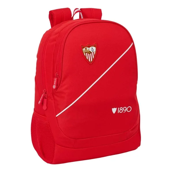 Safta Sevilla FC Mochila - 23L - Adaptable a Carro - Espalda Acolchada - Portabotellas - Cremallera con Doble Tirador - Asa de Mano - Hombreras Ergonomicas - 32x44x16cm - Color Rojo