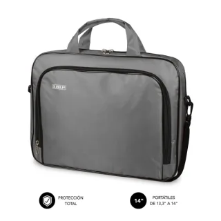 Subblim Estuche Oxford Portátil 13.3" a 14" - Protección reforzada - Correas Ajustables - Bolsillo Exterior - Color Gris