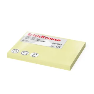 ErichKrause Bloc de 100 Notas Adhesivas Reposicionables - Papel de 75g/m2 - 75x100mm - Pegamento a Base de Agua - Color Amarillo · Pack de 12 uds.