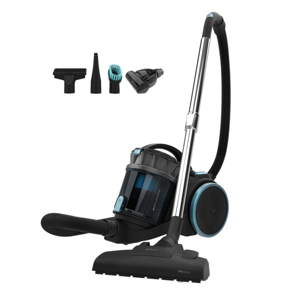 Cecotec Conga Rockstar Multicyclonic XXL Animal Aspiradora de Trineo sin Bolsa - 800W - Succion 20kPa - Deposito de 4L - Incluye Accesorios - Ideal para Mascotas - Radio hasta 9m - Color Neg