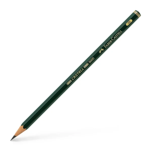 Faber-Castell Castell 9000 Lapiz de Grafito 2B - Mina Resistente a la Rotura - Ecologico · Pack de 12 uds.