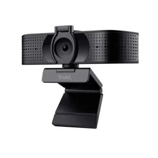 Trust Teza Webcam 4K Ultra HD - Cable 2m - Microfono Incorporado - Balance de Blancos Automatico - Modo de Privacidad - Adaptador a USB-C - Campo de Vision de 74 Grados - 50x53x130mm - Color