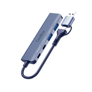 Coolbox HUB4 Lite USB-C/A 4 Puertos Aluminio