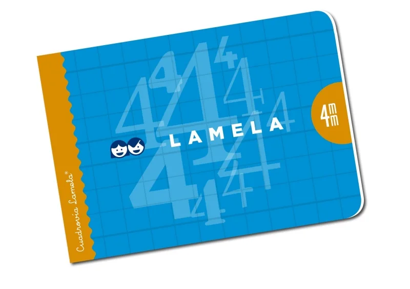 Lamela Libreta Grapada con 30 Hojas de 70g/m2 con Margen - Formato Cuarto - Pauta Cuadrovia de 4mm - Cubierta de Cartoncillo Plastificado - Papel Offset Blanco Extra - Color Azul