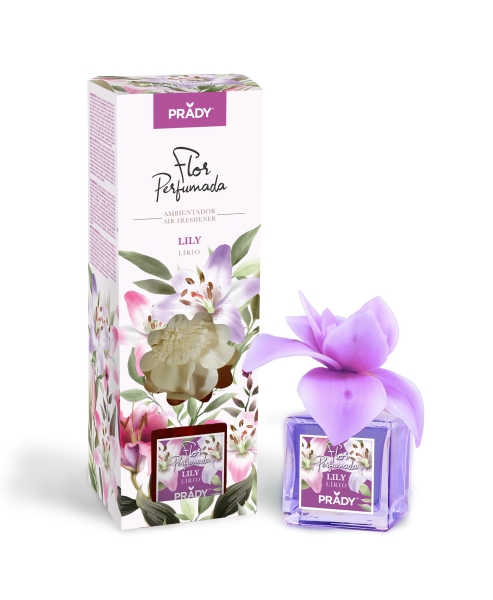 Prady Ambientador Flor Perfumada Lily - Frasco de Cristal 90ml