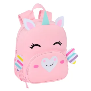 Safta Unicornio Mochila de Neopreno - Bolsillo Frontal - Tirador Doble - Portabotellas - Interior Forrado - Hombreras y Espalda Acolchadas - Asa de Mano - 200x90x250mm - Color Rosa